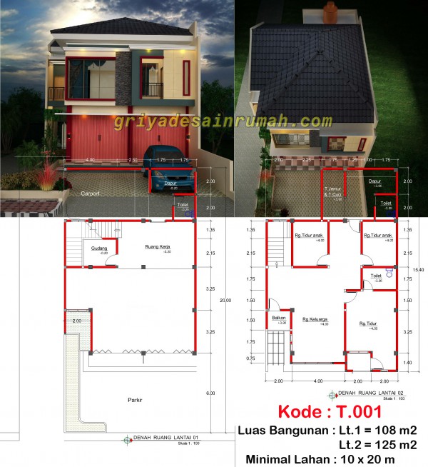 Desain Ruko Minimalis 2 Lantai di Bogor | Jasa Desain Rumah