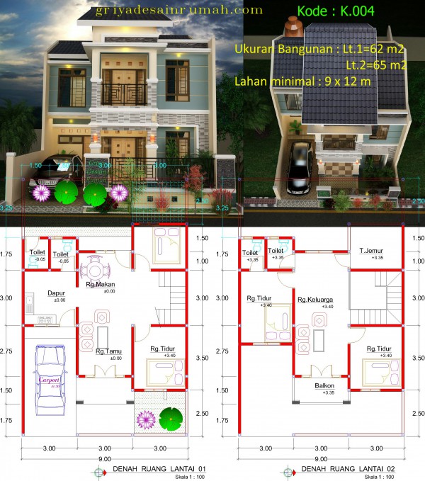 Denah-Rumah-Minimalis-Mewah-2-Lantai | Jasa Desain Rumah