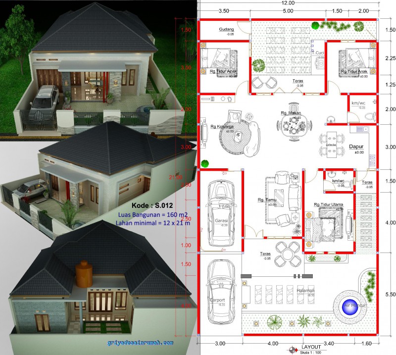 Desain Rumah Type 160 Mewah 1 Lantai Jasa Desain Rumah
