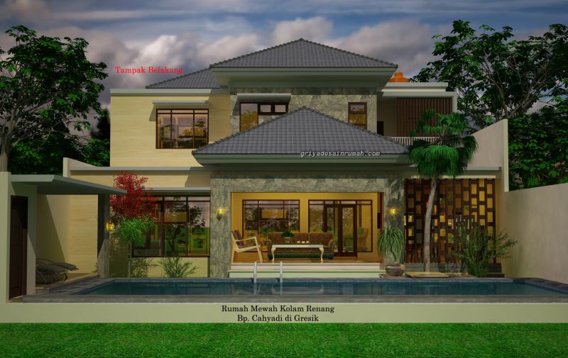 Desain Rumah Mewah Kolam Renang 2 Lantai Jasa Desain Rumah